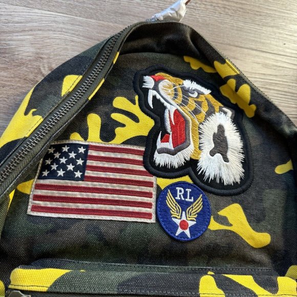 NWT Polo Ralph Lauren Tiger-Patch Camo Canvas Backpack MSRP $225